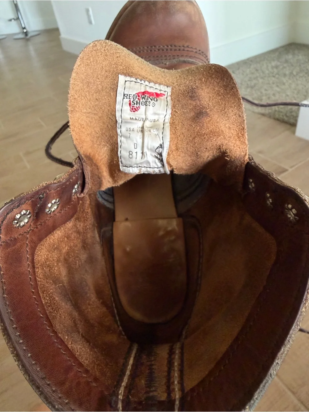 Men’s Red Wing Iron Ranger Brown Leather Lace-Up Boots Size 7D
